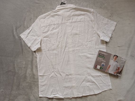 Чоловіча лляна сорочка з коротким рукавом р. XL | Зображення 2