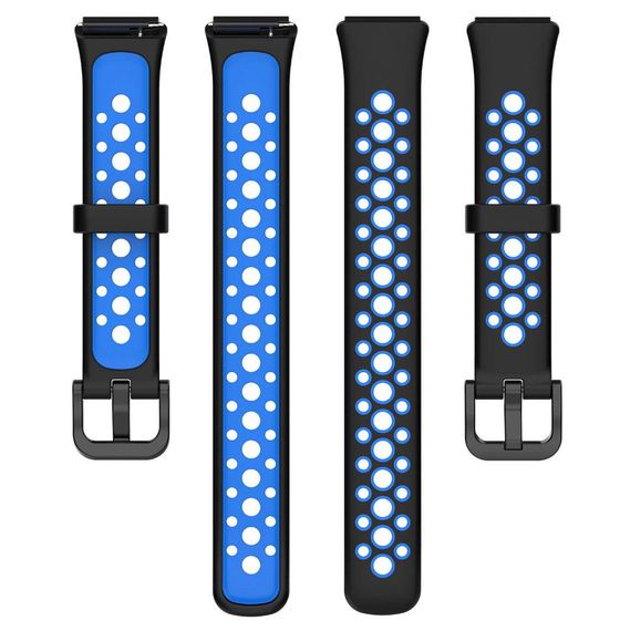 Силіконовий ремінець Primolux Perfor Classic для фітнес браслета Huawei Band 7- Black&Blue | Зображення 4