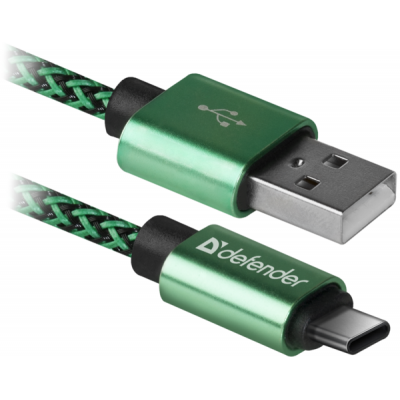 Дата кабель USB 2.0 AM to Type-C 1.0m USB09-03T PRO green Defender (87816) (87816)