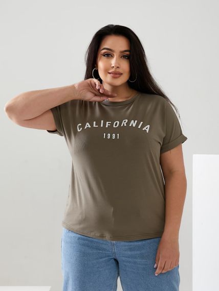 Жіноча футболка California колір світлий хакі р.52/54 432463 | Зображення 3