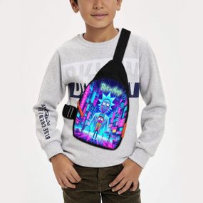 Сумка через плече дитяча Рік і Морті 29х17 см сумка слінг для хлопчика (02160)