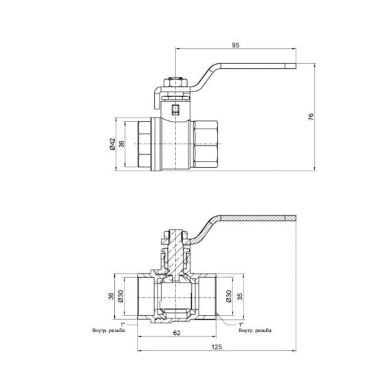 Кран кульовий Thermo Alliance Base 1" ВР для води (важіль) SD600W25 | Зображення 1