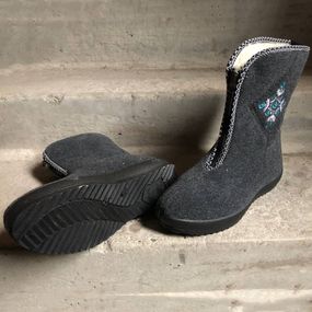 Зимові жіночі утеплені черевики, Дутики жіночі болонові, Бурки повстяні жіночі Дачні калоші FH-10