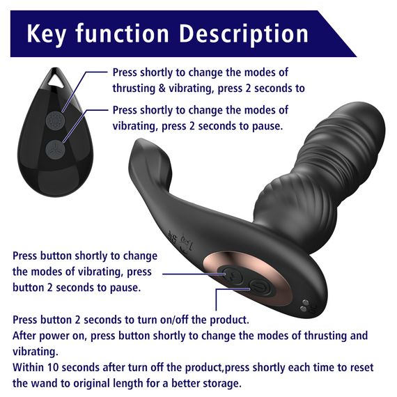 Масажер простати - Erospace Men’s Play Thrusting Prostate Massager B4 | Зображення 5