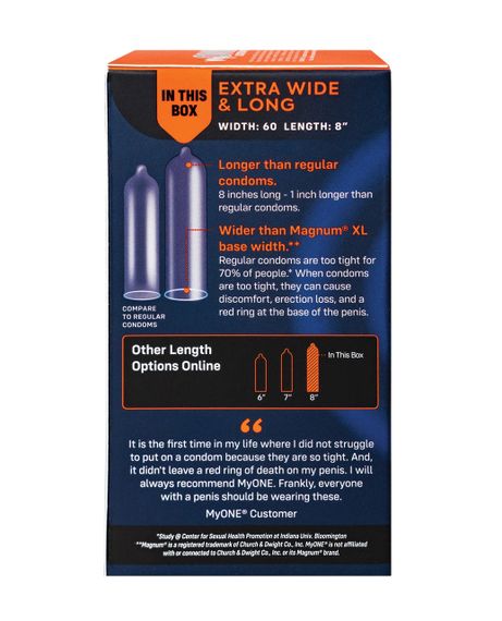 Презервативи MyONE Extra Wide and Long розмір 60K, 10 шт Sex Aura | Зображення 1