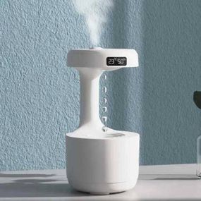 Увлажнитель воздуха антигравитационный капельный с часами Anti Gravity Humidifier Белый