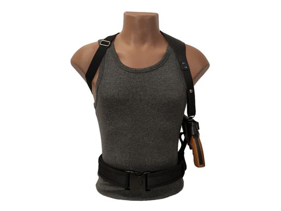 Кобура Револьвер 3" оперативная поясная скрытого внутрибрючного ношения формованная с клипсой кожа чёрная ms | Зображення 4