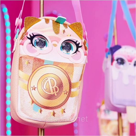 Интерактивная сумочка на пояс со светом Кошка Оригинал Purse Pets Catpuchino Interactive Pet Toy & Bag | Зображення 3