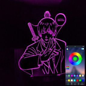Акриловый светильник-ночник управление с телефона Aki Chainsaw Man tty-n002143