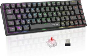 Беспроводная механическая клавиатура The G-Lab компактная 65% с RGB-подсветкой BT/2.4 ГГц/USB-C черная AZERTY