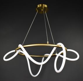 Люстра світлодіодна підвісна LED світильник для квартири на стелю лед 27728 Латунь 50-150х80х80 см.