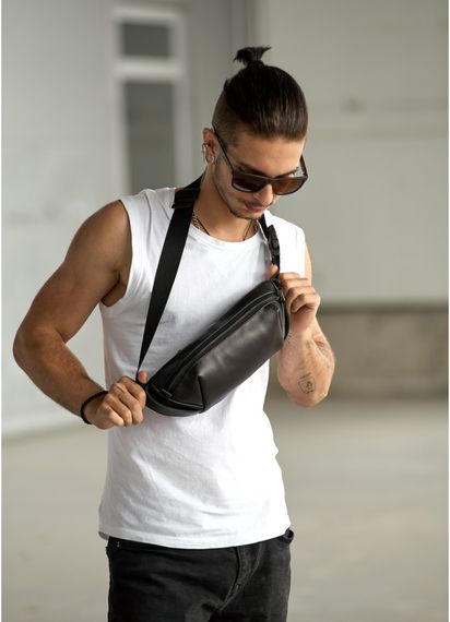 Мужская сумка бананка Sambag Holster MSH чорна 36 × 14 × 4 см (87119131m) | Зображення 7