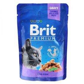 Корм вологий Brit Premium Cat Cod Fish pouch для котів з тріскою 100 г