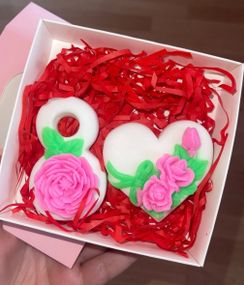 Подарочное мыло на 8 Березня, набор «Восьмерка и сердце», сувенирное мыло