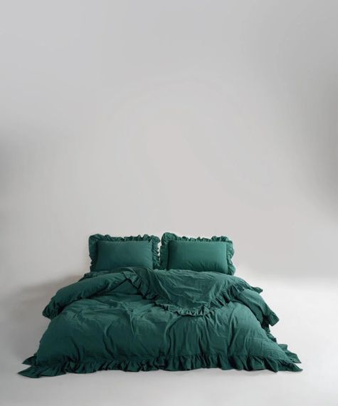 Постельное белье Limasso Stonewashed Exclusive Ranforce 160 х 220 см Dark Green