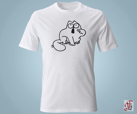 Футболка с принтом  SIMON`S CAT Просит есть. M