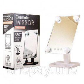 Зеркало для макияжа Mirror 360 Rotation Angel с LED подсветкой и сенсорным управлением