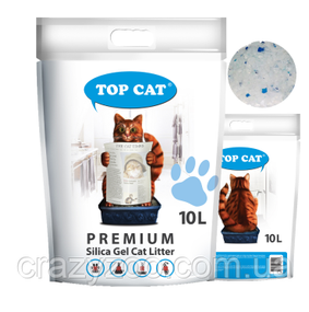 Наповнювач для котячого туалету Top Cat Premium силікагелевий 10 л 480125