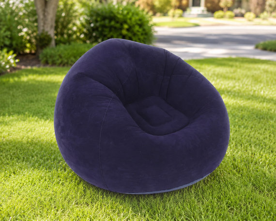 Надувное кресло-пуф Inflatable Sofa / Надувное кресло-мешок 110×110×85 см Фиолетовое | Зображення 2