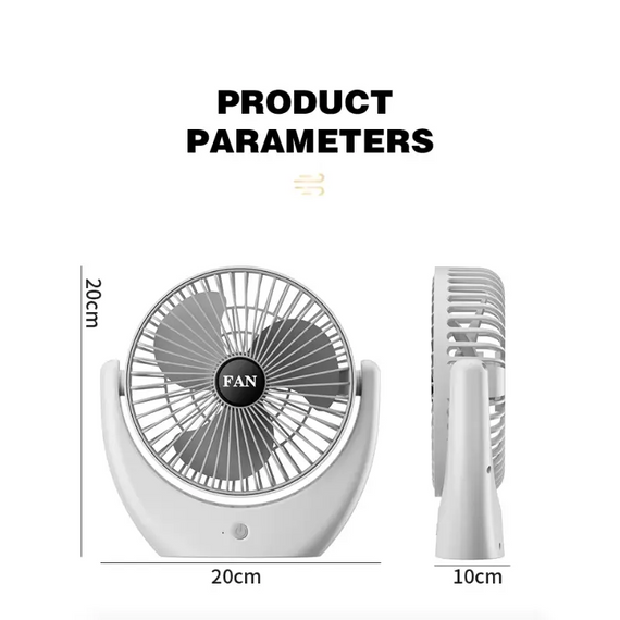 Портативний вентилятор настільний міні ручний Portable Fan AND, акумуляторний вентилятор для офісу та дому | Зображення 3