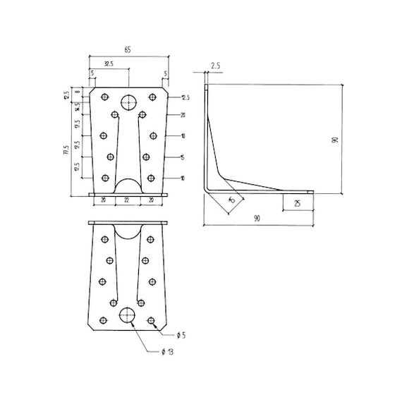 Кутник посилений, тип А (HDG) | Зображення 1