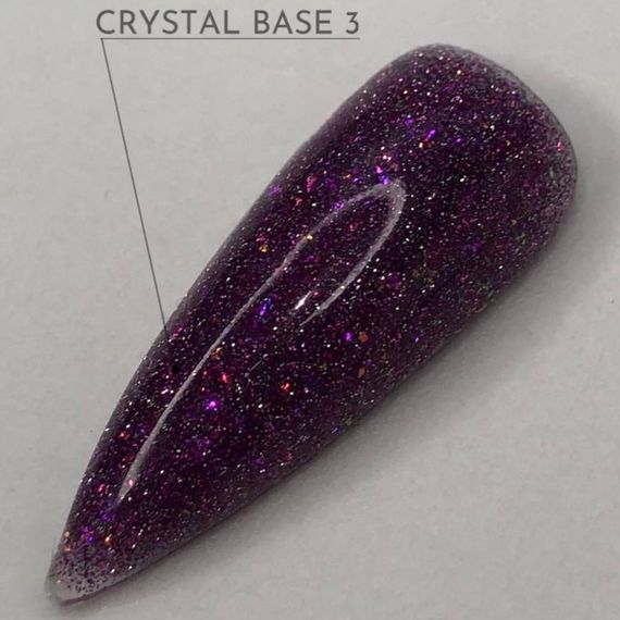 Светоотражающая база Crooz Crystal Base №03 (розово-фиолетовая с блеском) 8мл | Зображення 3