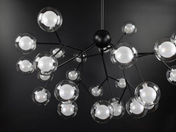 Люстра підвісна на 27 лампочок 26419 Чорний 65-115х80х80 см. | Зображення 2