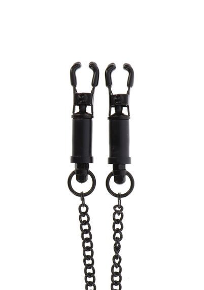 Затискачі на соски Heavy Duty Adjustable Clamps чорні 52 см TABOOM Sex Aura | Зображення 5