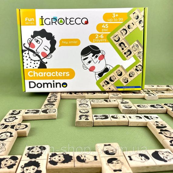 Настольная игра Домино "Персонажи" 900620 от 2 до 6 игроков 45 элементов | Зображення 1