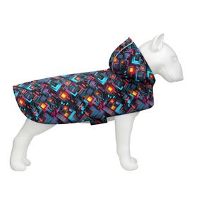 Дощовик-накидка з капюшоном для собак WAUDOG Clothes, малюнок "Нескінченні світи", S, А 32-35 см, B 41-52 см,
