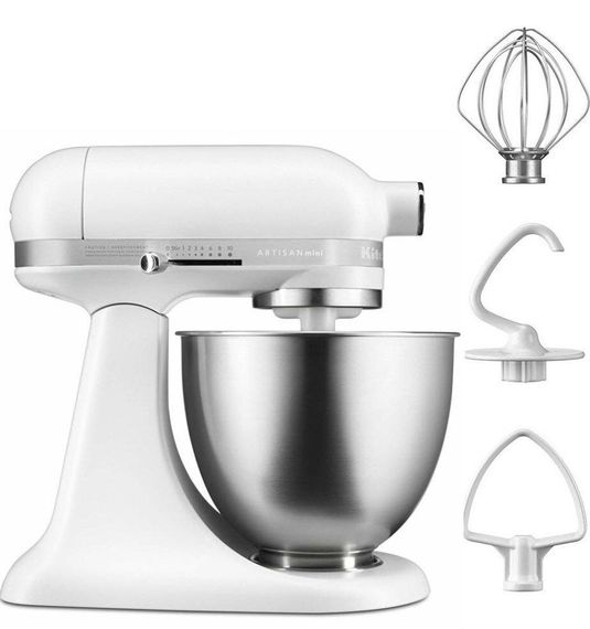 Міксер планетарний KitchenAid Mini 5KSM3311XEFW міні з чашею 3,3 л Матовий Білий
