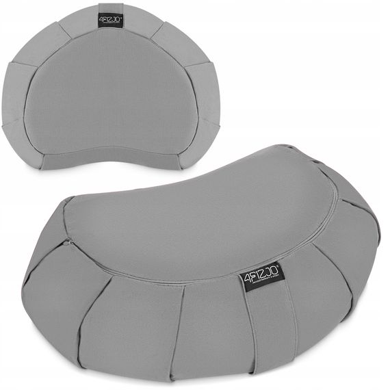 Подушка для йоги та медитації 4FIZJO Zafu напівкругла 40 x 30 x 12 см Grey (P-5907739315502) | Зображення 5