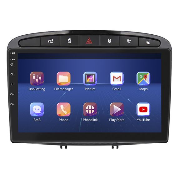 Штатная магнитола 9" Lesko для Peugeot 308 I 2007-2011 Top 2/32 Black/ 4G WiFI GPS Пежо | Зображення 1