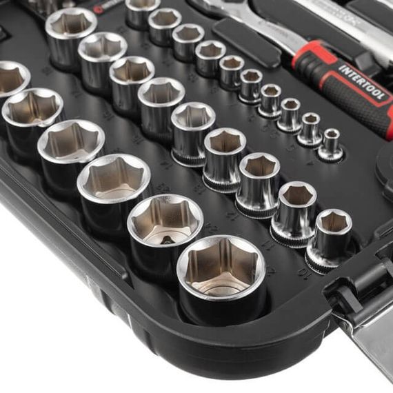 Набір інструментів 73 од., STORM, 1/2", 1/4", Cr-V INTERTOOL ET-8073 | Зображення 3