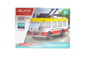 Конструктор Транспорт PL-921-438 Iblock, 173-182 деталей, Цена за 1 шт, инструкция на укр.яз., в коробке (6908978172153) Троллейбус Вид 4