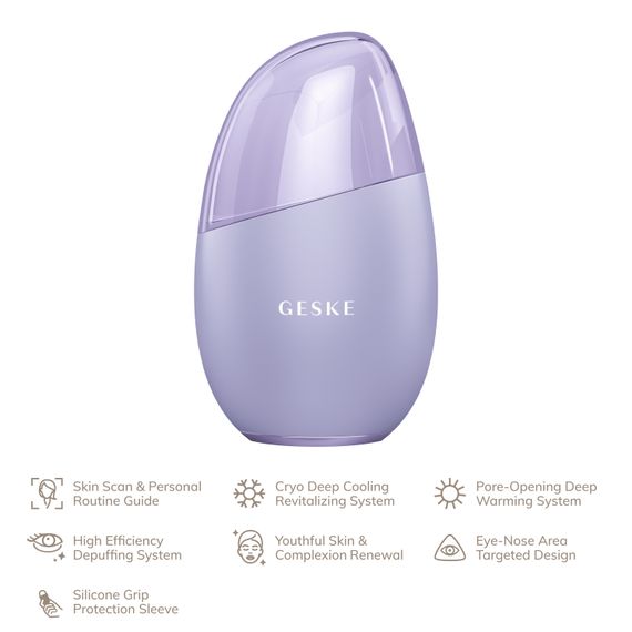 Масажер для обличчя GESKE Cool&Warm Eye and Face Massager 7в1 purple | Зображення 1