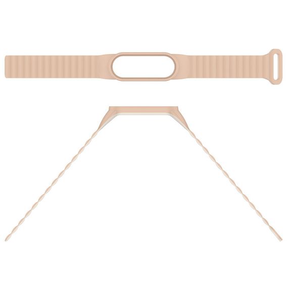 Ремешок Dual-color Magnetic для Xiaomi Mi Band 7/6/5/4/3 Beige / White | Зображення 3