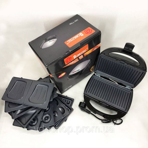 Гриль з електронним управлінням Domotec, Електрогриль настільний для м'яса, Бутербродниця грильниця IX-31 | Зображення 1