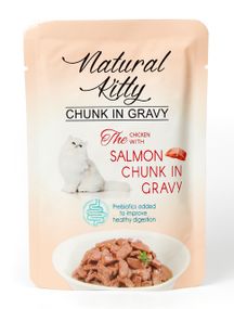 Вологий корм для котів з куркою та лососем Natural Kitty Chunk In Gravy Chicken With Salmon, 85 гр