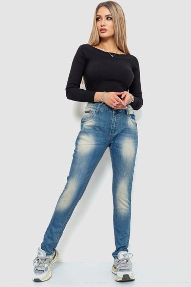 Джинси жіночі з потертостями, колір синій, 244RS05 | Зображення 1