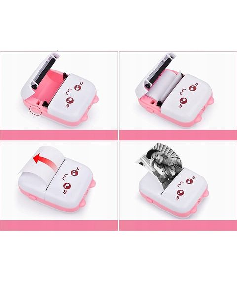 Термопринтер Portable Mini Printer (MX06) детский портативный с термопечатью Розовый | Зображення 5