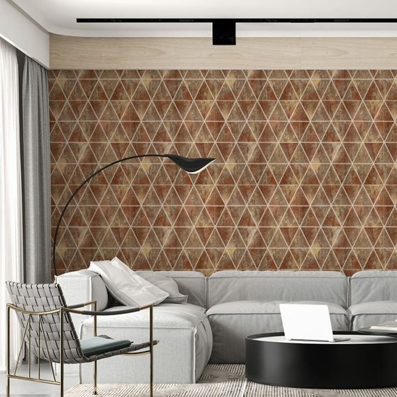 Панель стінова 3D 700х700х4мм Ромби коричневі вінтаж SW-00002007 | Зображення 4