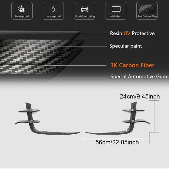 Накладки на передній бампер Flap V2 (для S-Line 2016-2020, Карбон) для Ауди A5 рр | Зображення 5