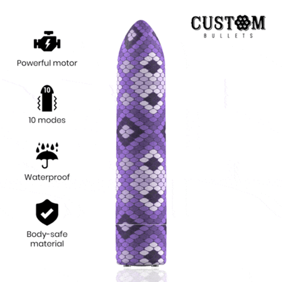 Потужна віброкуля Custom Bullets Snake Purple | Зображення 5