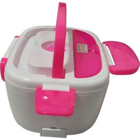 Электрический ланч-бокс контейнер Electronic Lunchbox YS 001 с подогревом термос для еды от сети Розовый