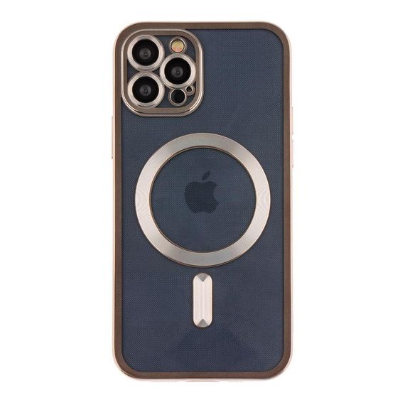 Чехол TPU Metallic Chrome з повним захистом камери with Magsafe для Iphone 12 Pro Max Цвет Chrome Gold | Зображення 5