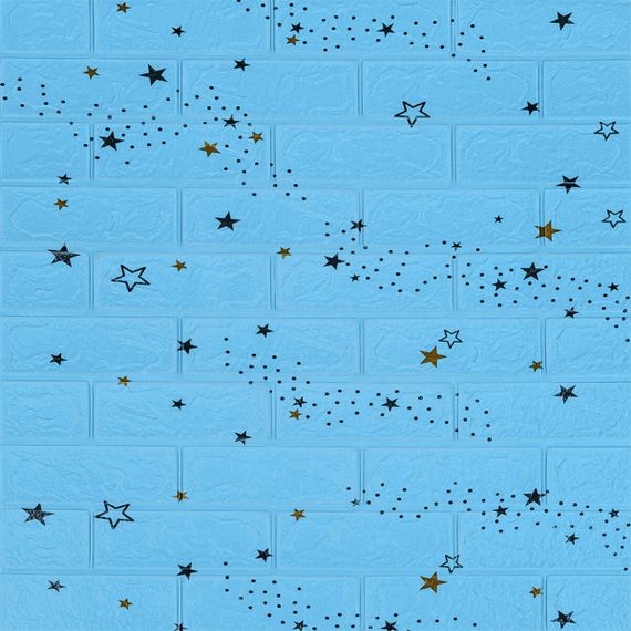 Самоклеюча 3D панель блакитні зірки 700х770х3мм (321) SW-00001342