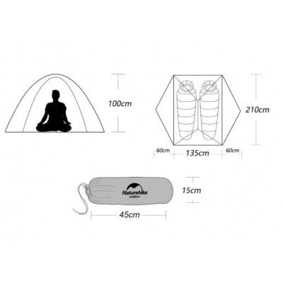 Палатка Naturehike Mongar NH17T007-M 20D Grey (6927595708071) | Зображення 3