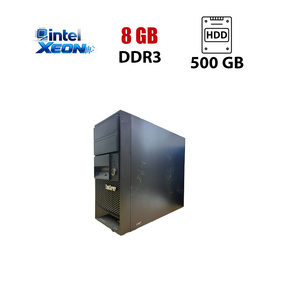 Комп'ютер Lenovo ThinkServer TS140 Tower / Intel Xeon E3-1226 v3 (4 ядра по 3.3 - 3.7 GHz) / 8 GB DDR3 / 500 GB HDD / Intel HD Graphics P4600 б/в