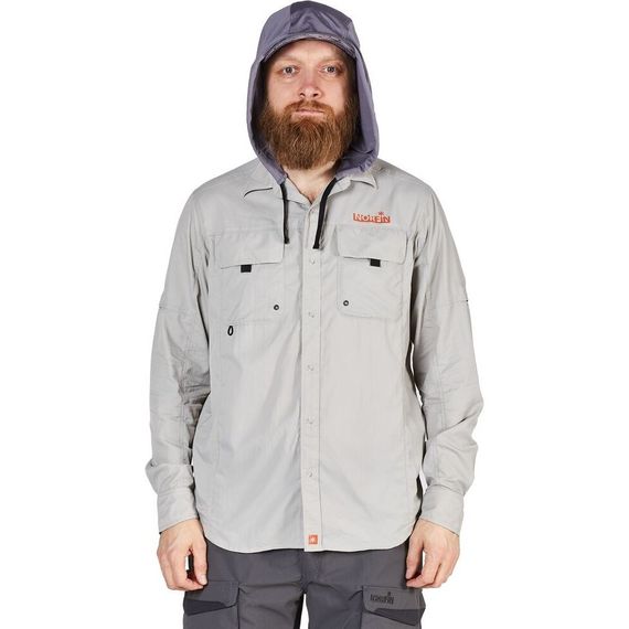 Рубашка Norfin Focus Hood Gray 657005-XXL летняя с длинным рукавом и капюшоном размер 2XL | Зображення 1